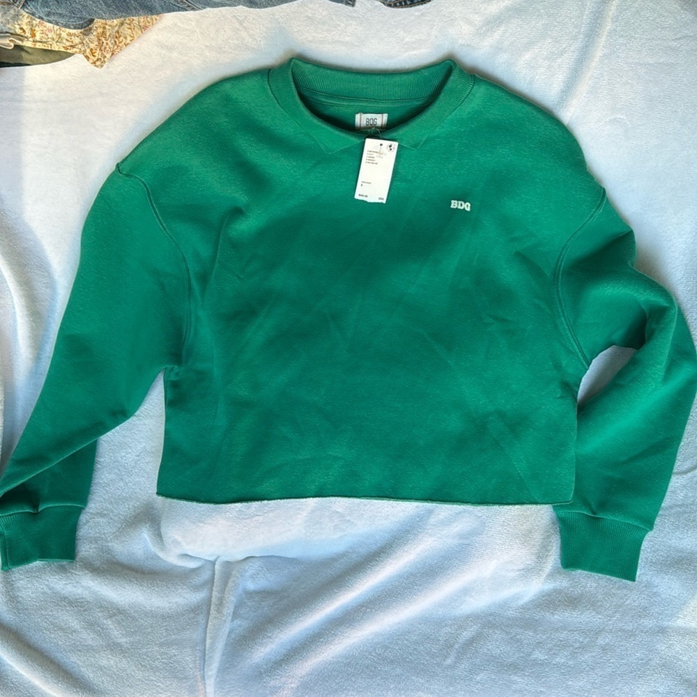 NWT BDG Collared Pullover Sweatshirt in Green S/P (B4)